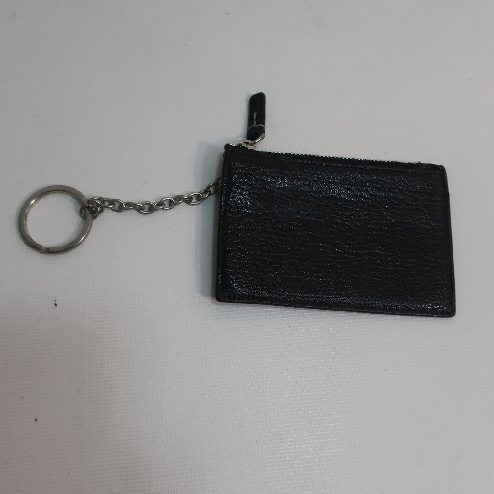 Womens Tumi Black Leather Keychain Card Wallet